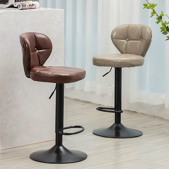 VALTORI Modern Leather Bar Stool - Cassa Haus Singapore