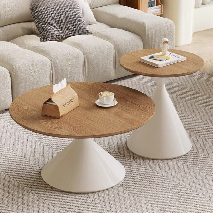 AUGUSTO Modern Round Solid Wood Coffee Table - Radical Homes Singapore