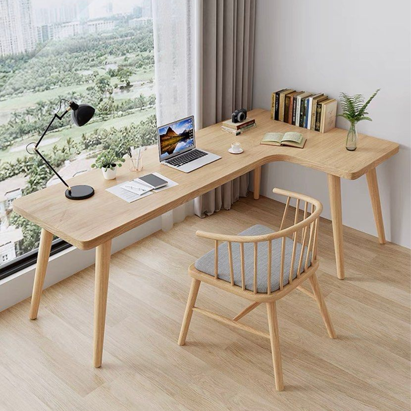 HURLEY Curved Solid Wood Study Desk - Radical Homes Singapore