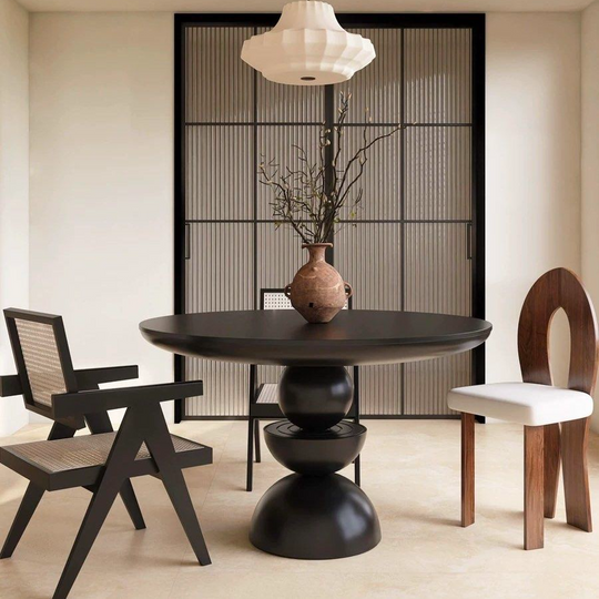 ROUNDEL Modern Solid Wood Round Dining Table - Cassa Haus Singapore