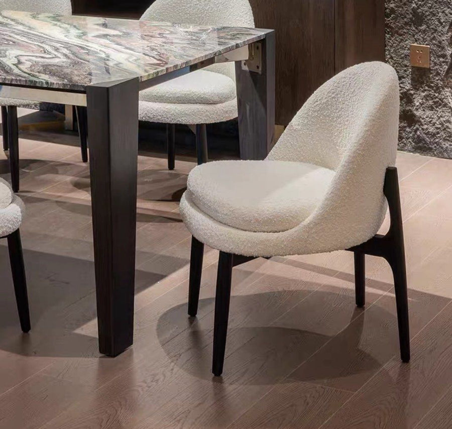 SKYDON Modern Boucle Dining Chair - Radical Homes Singapore