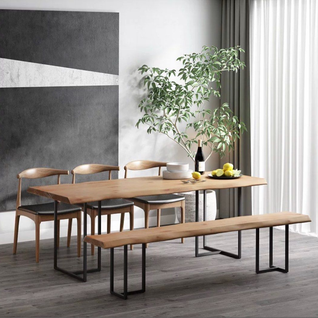 HOLMES Industrial Solid Wood Dining Table - Radical Homes Singapore