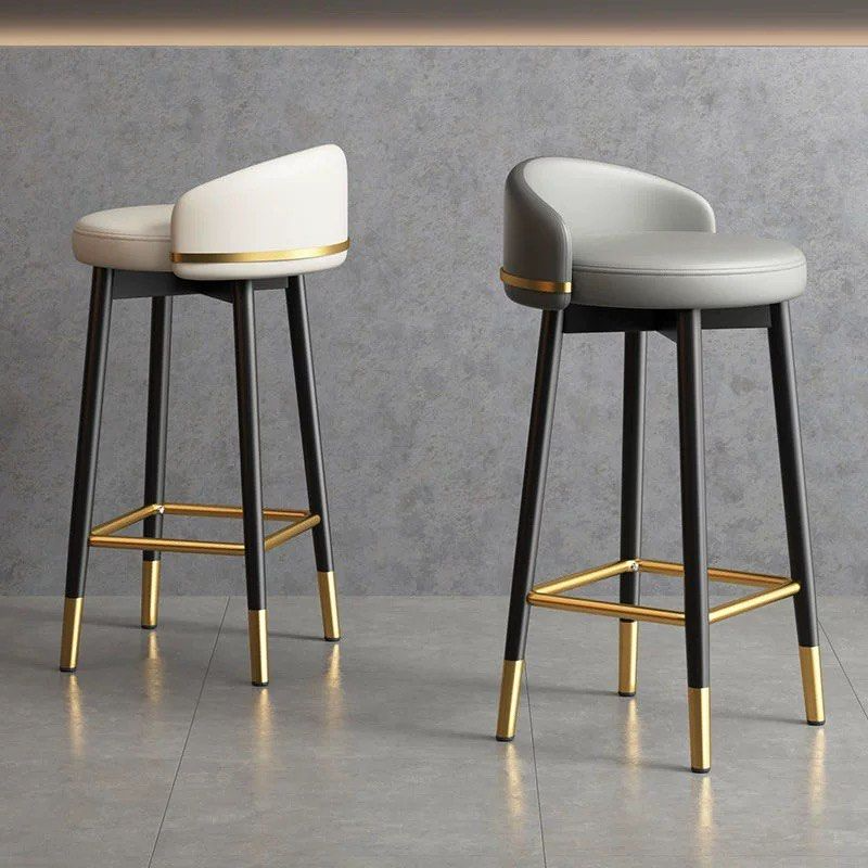 MEFUS Modern Leather Bar Stool - Radical Homes Singapore