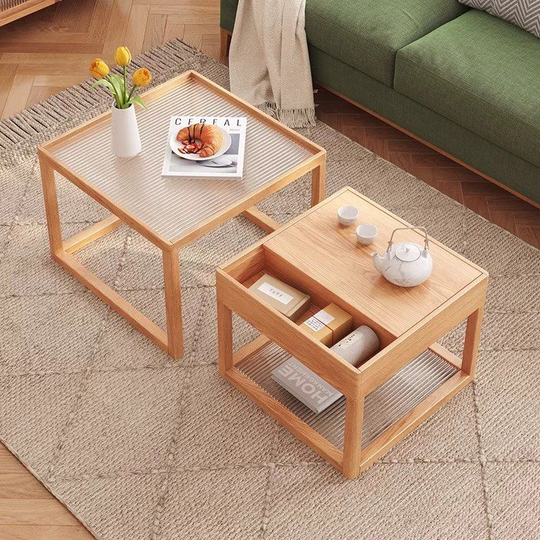 AYLORA Japandi Solid Wood Nesting Coffee Table - Cassa Haus Singapore
