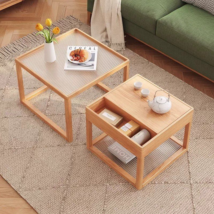 JELO Japandi Solid Wood Nesting Coffee Table - Radical Homes Singapore