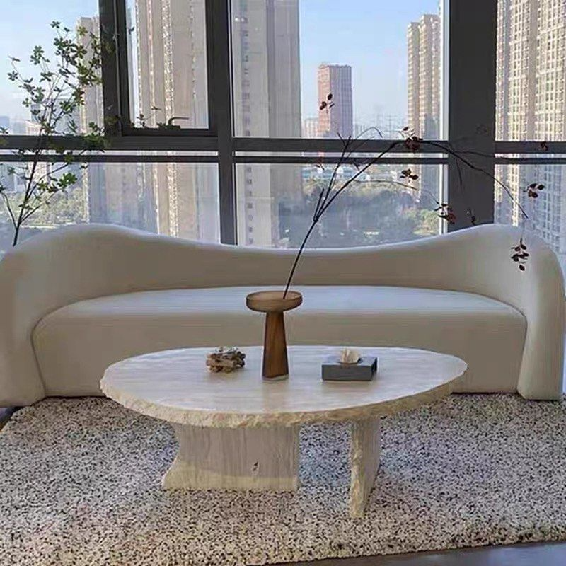ASKREN Modern Travertine Coffee Table - Radical Homes Singapore