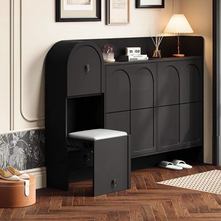MERYL Modern French Shoe Cabinet With Sette - Radical Homes Singapore
