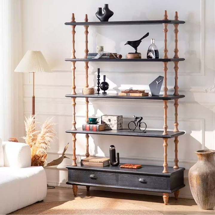 FELIPE Mid-Century Solid Wood Display Shelf - Radical Homes Singapore