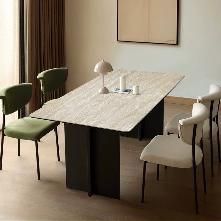 TAVIA Travertine Dining Table - Radical Homes Singapore