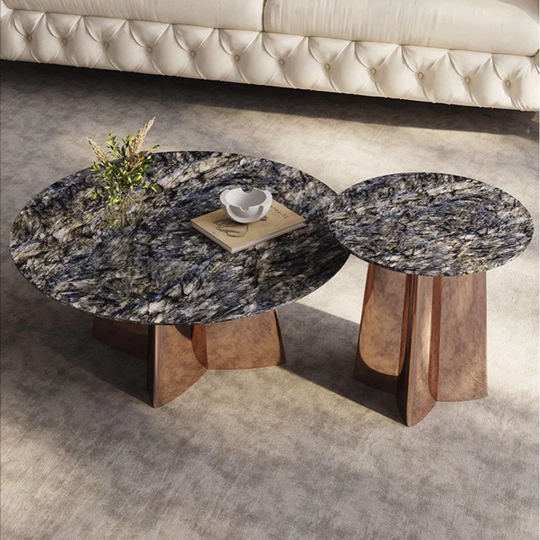 VELMORA Modern Marble Round Coffee Table - Cassa Haus Singapore