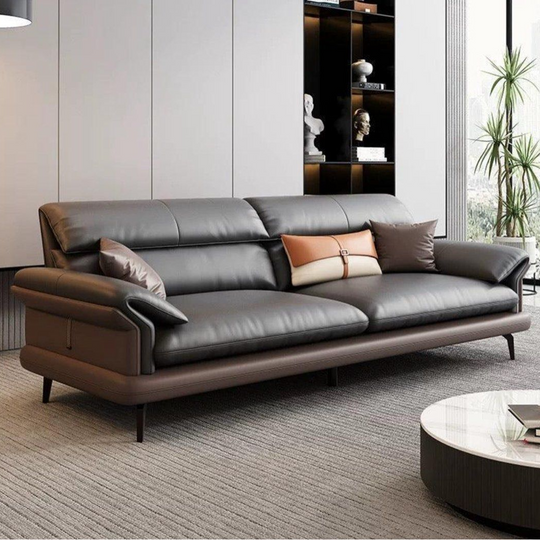 LUNZO Modern Genuine Leather Sofa - Cassa Haus Singapore