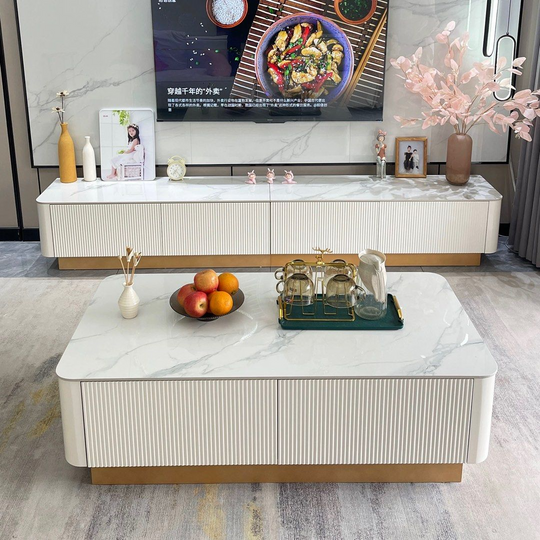 JERAVEN Modern Sintered Stone TV Console - Cassa Haus Singapore