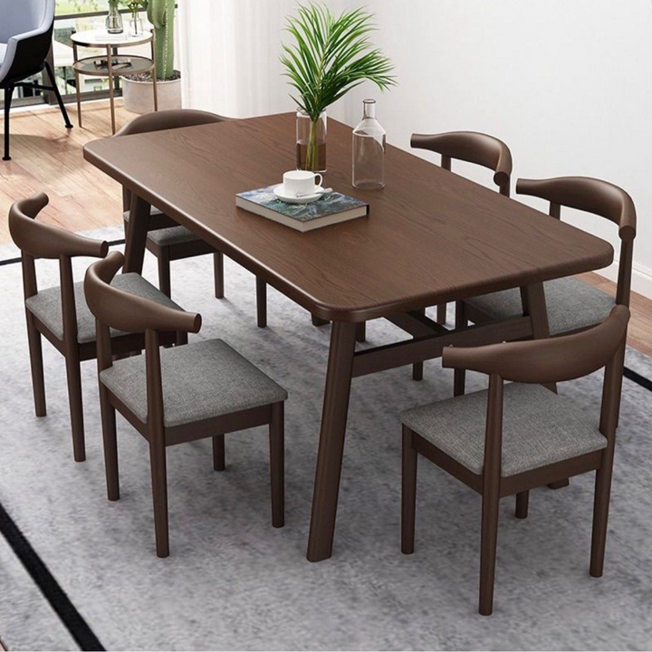 CONNER Rustic Solid Wood Dining Table & Chairs - Radical Homes Singapore