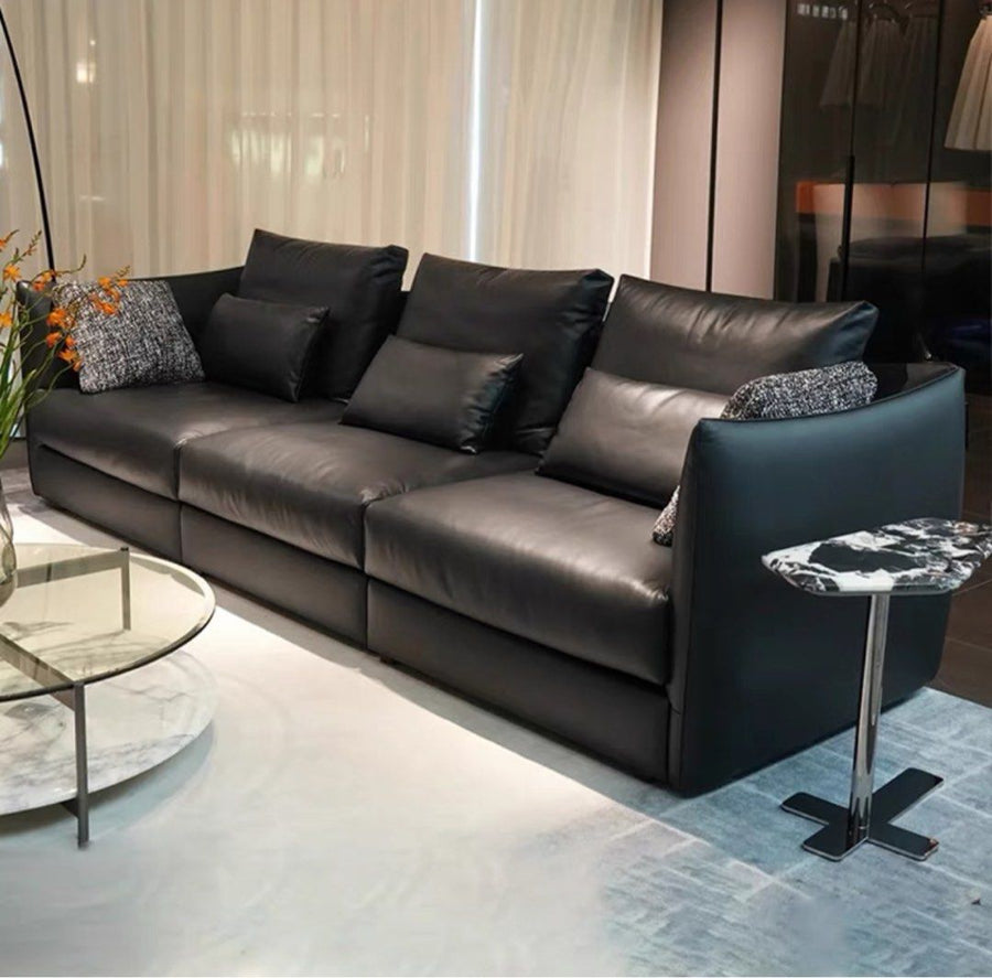 SHIZUNE Modern Genuine Leather Sofa - Radical Homes Singapore