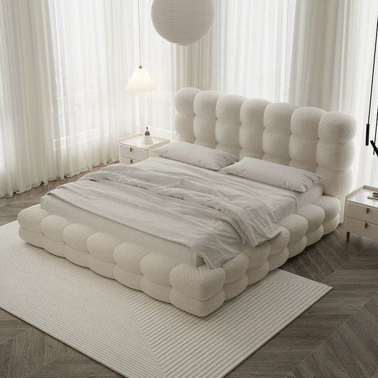 OZRAN Modern Boucle Storage Bedframe - Cassa Haus Singapore