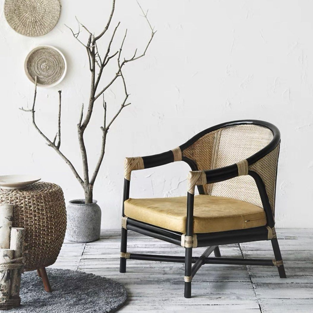 ROSEHAVEN Vintage Rattan Lounge Chair - Cassa Haus Singapore