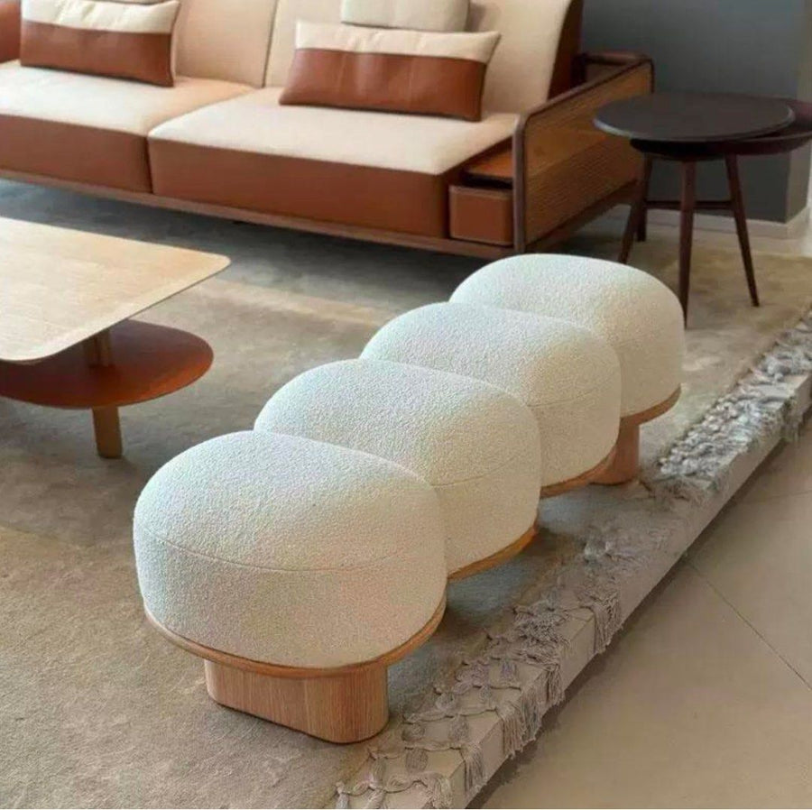 GEHEU Modern Boucle Bench - Radical Homes Singapore