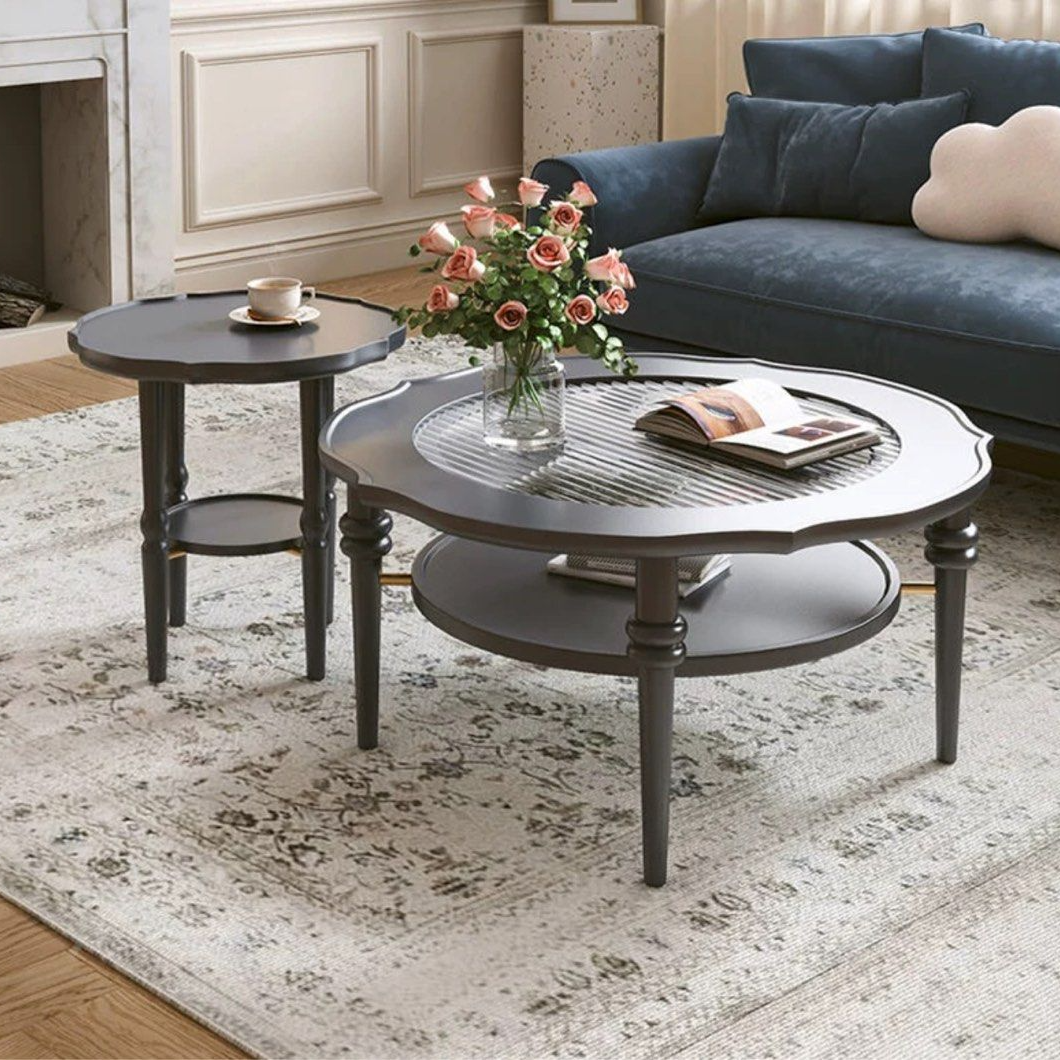 BERG Vintage Solid Wood Round Coffee Table - Radical Homes Singapore