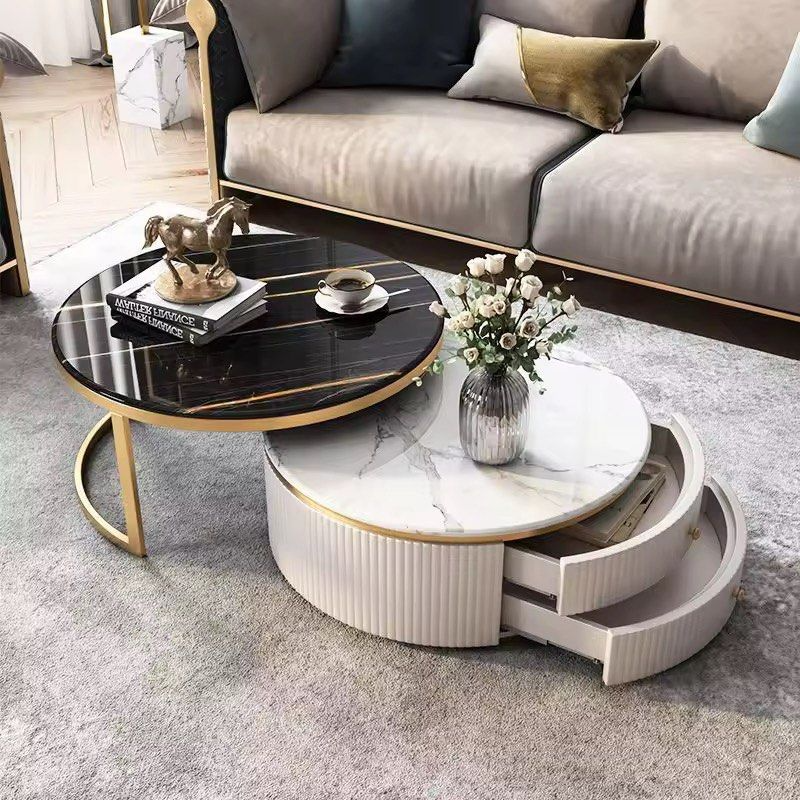 ABEV Marble Round Nesting Coffee Tables - Radical Homes Singapore
