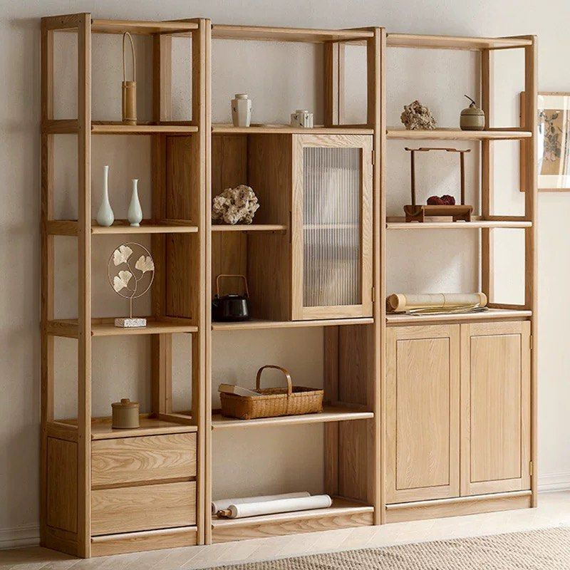 RUFUE Japandi Solid Wood Display Shelf - Radical Homes Singapore