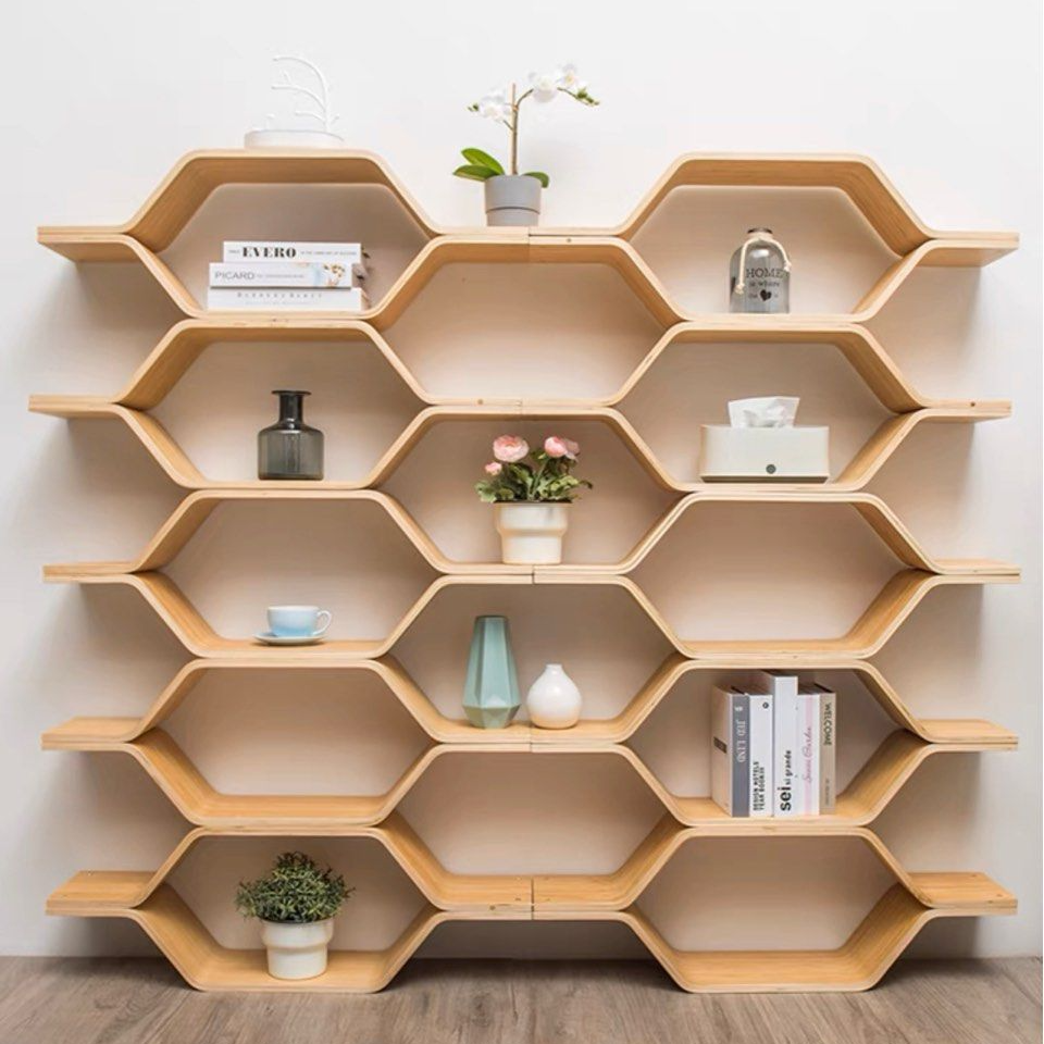 AMEY Modern Honeycomb Shelves - Radical Homes Singapore