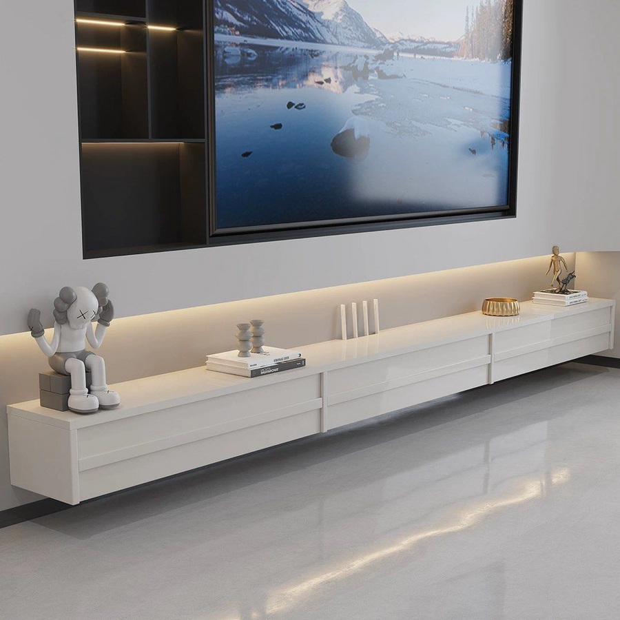 HYDRO Modern Solid Wood Floating TV Console - Radical Homes Singapore
