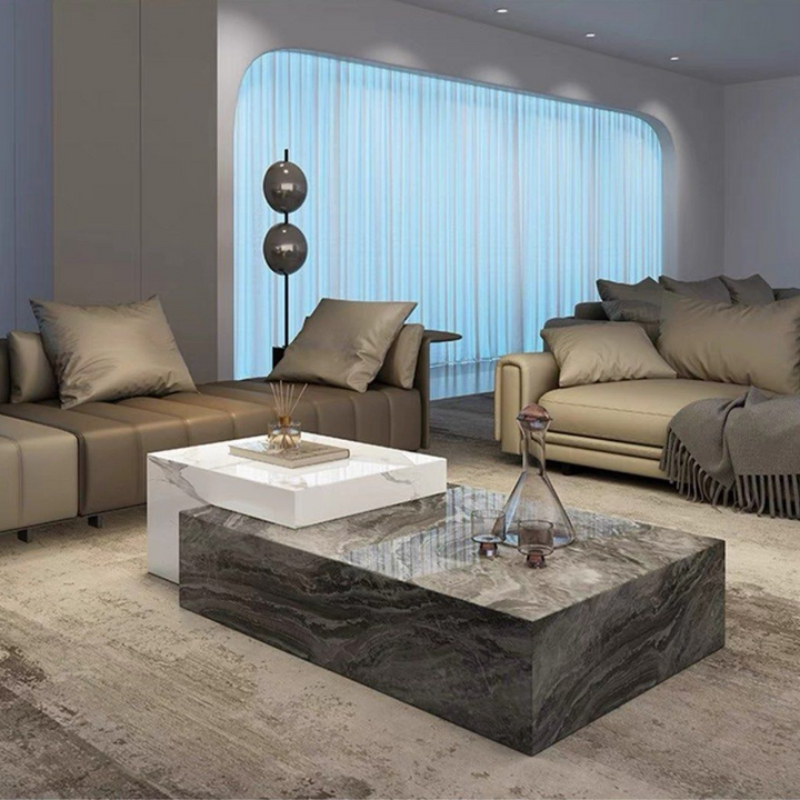 BASSETT Modern Marble Coffee Table - Radical Homes Singapore