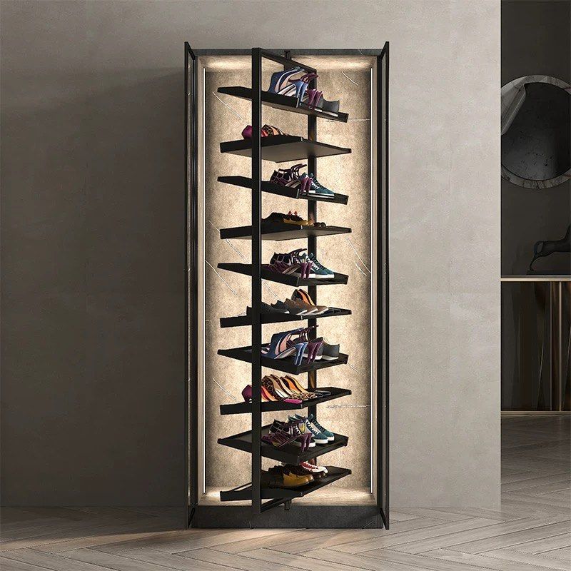 CAROUSEL Modern Rotatable Shelves Shoe Cabinet - Cassa Haus Singapore