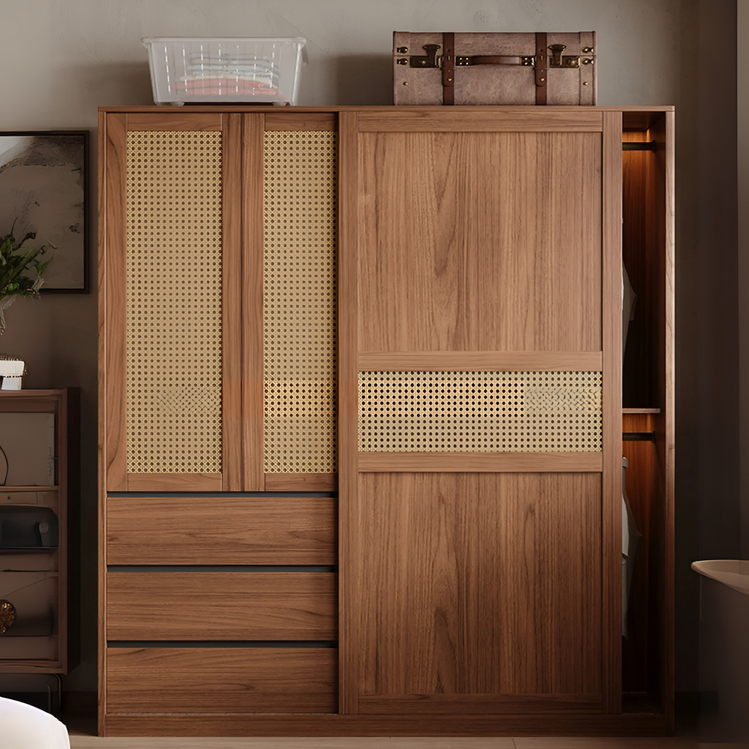 FLORENZO Rustic Solid Wood Wardrobe