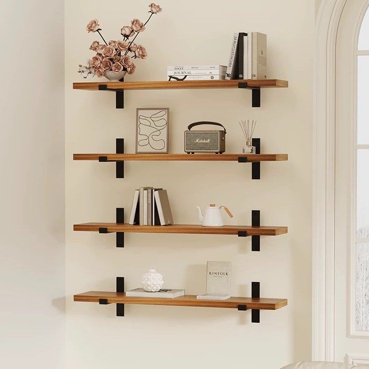 DENURY Modern Solid Wood Wall Shelf - Radical Homes Singapore