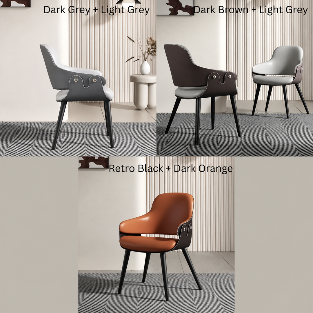 DOMINIC Modern Leather Dining Chair - Cassa Haus Singapore