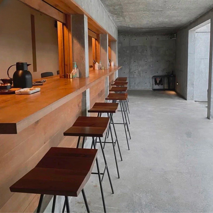 KESHIA Modern Solid Wood Bar Stool - Radical Homes Singapore