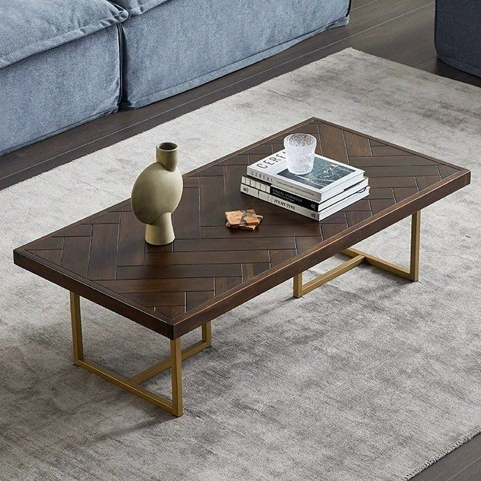 ALFIE Herringbone Solid Wood Coffee Table - Radical Homes Singapore