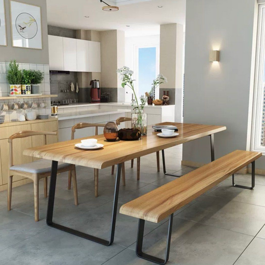 DELVAN Modern Solid Wood Dining Table - Cassa Haus Singapore