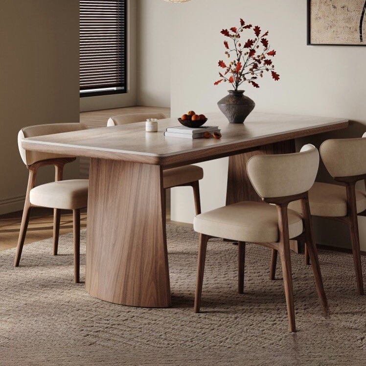 BAXTER Modern Travertine Dining Table - Radical Homes Singapore