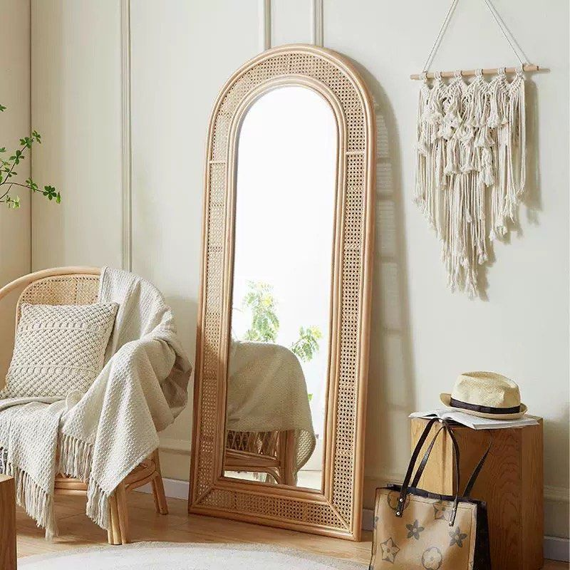 AUFREI Modern Full Length Rattan Mirror - Radical Homes Singapore