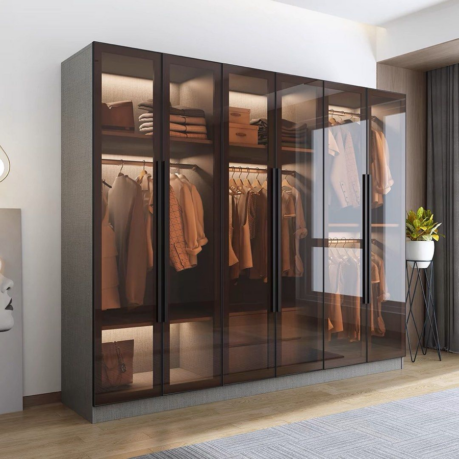 FARRON Modern Glass Wardrobe - Radical Homes Singapore