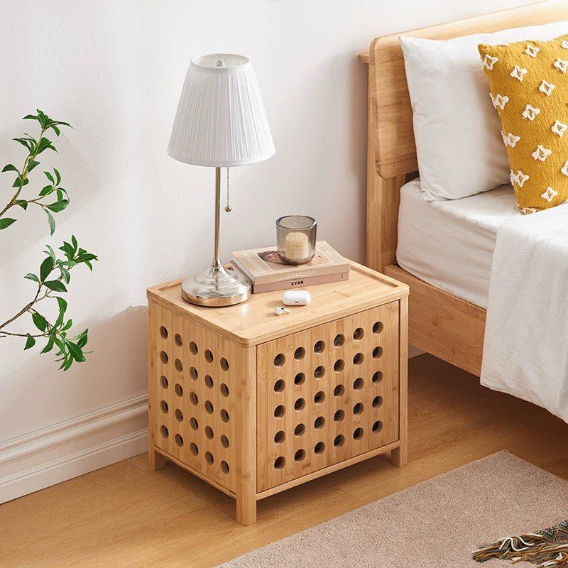 ALEATHEA Scandinavian Solid Wood Bedside Table - Radical Homes Singapore