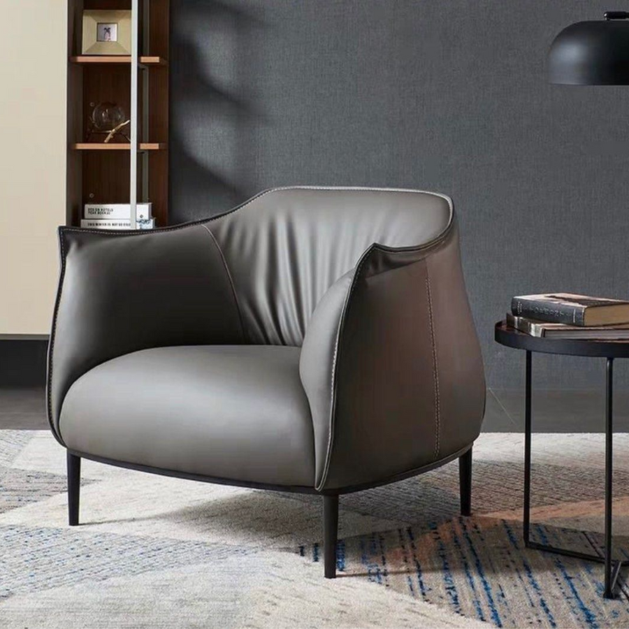 VICTOR Modern Leather Armchair - Radical Homes Singapore