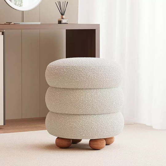 ELVA Lamb Wool Stool - Cassa Haus Singapore