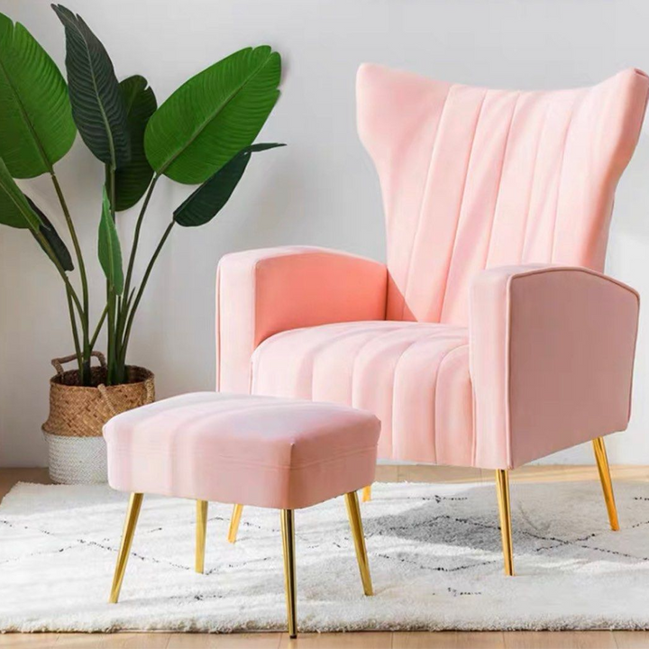LEVI Winged Velvet Armchair - Radical Homes Singapore