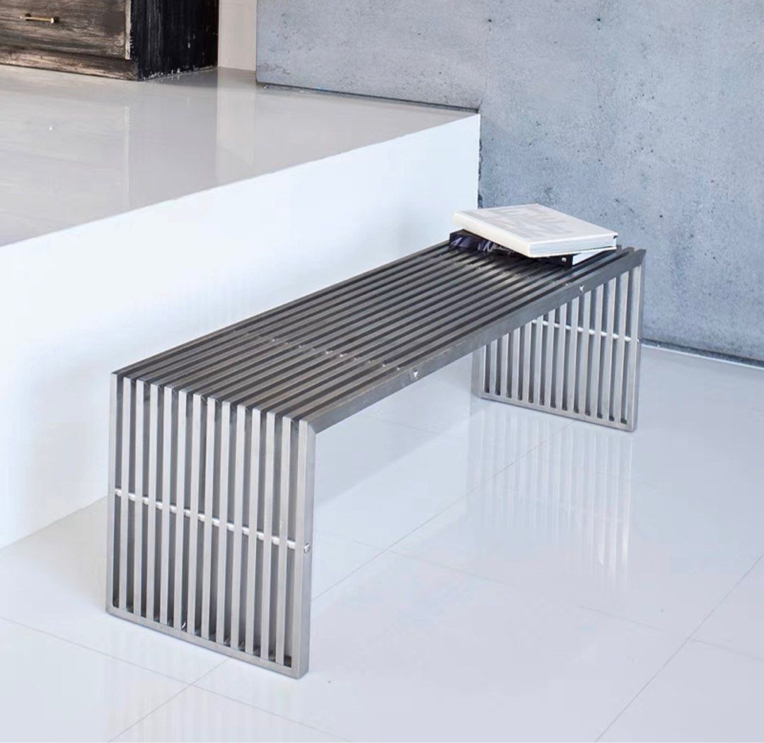 BRAM Modern Stainless Steel Bench - Radical Homes Singapore