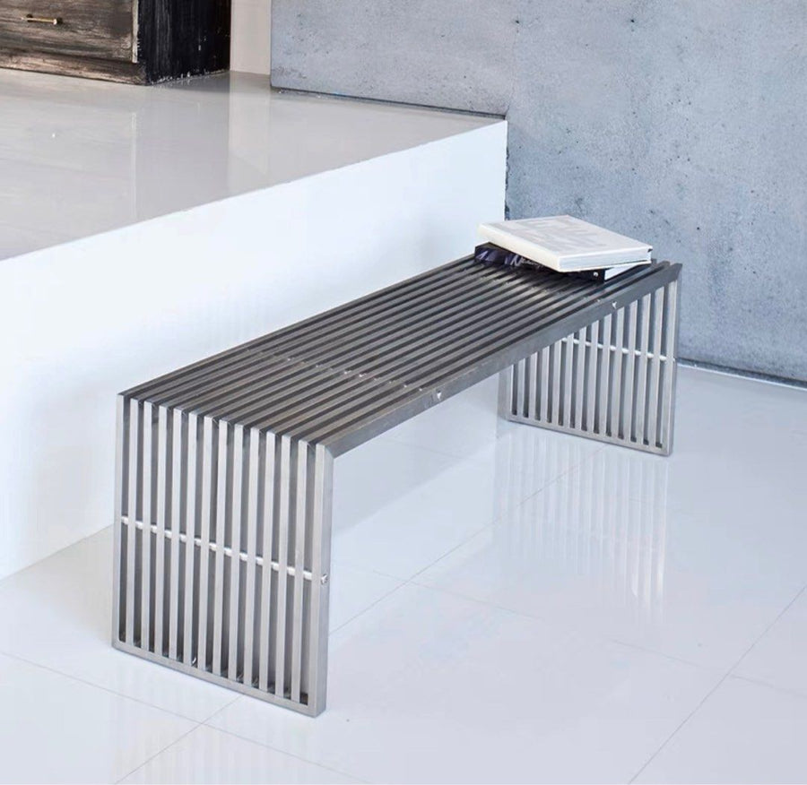 BRAM Modern Stainless Steel Bench - Radical Homes Singapore
