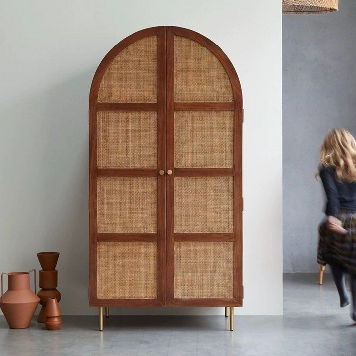 MOKIRA Rustic Rattan Wardrobe - Cassa Haus Singapore