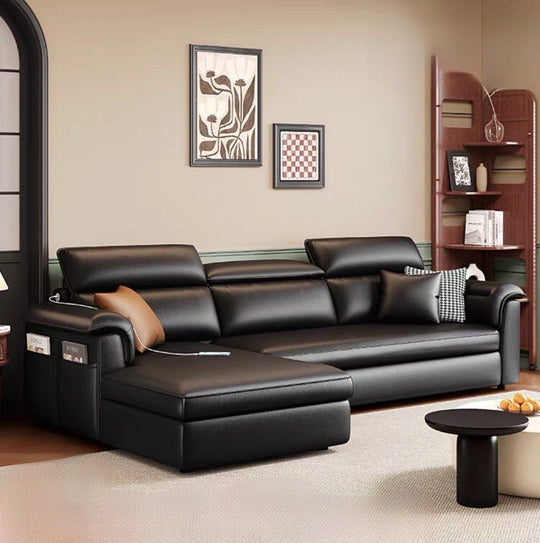 CALDERBY Scratch Proof Leather Sofa Bed With Storage - Cassa Haus Singapore