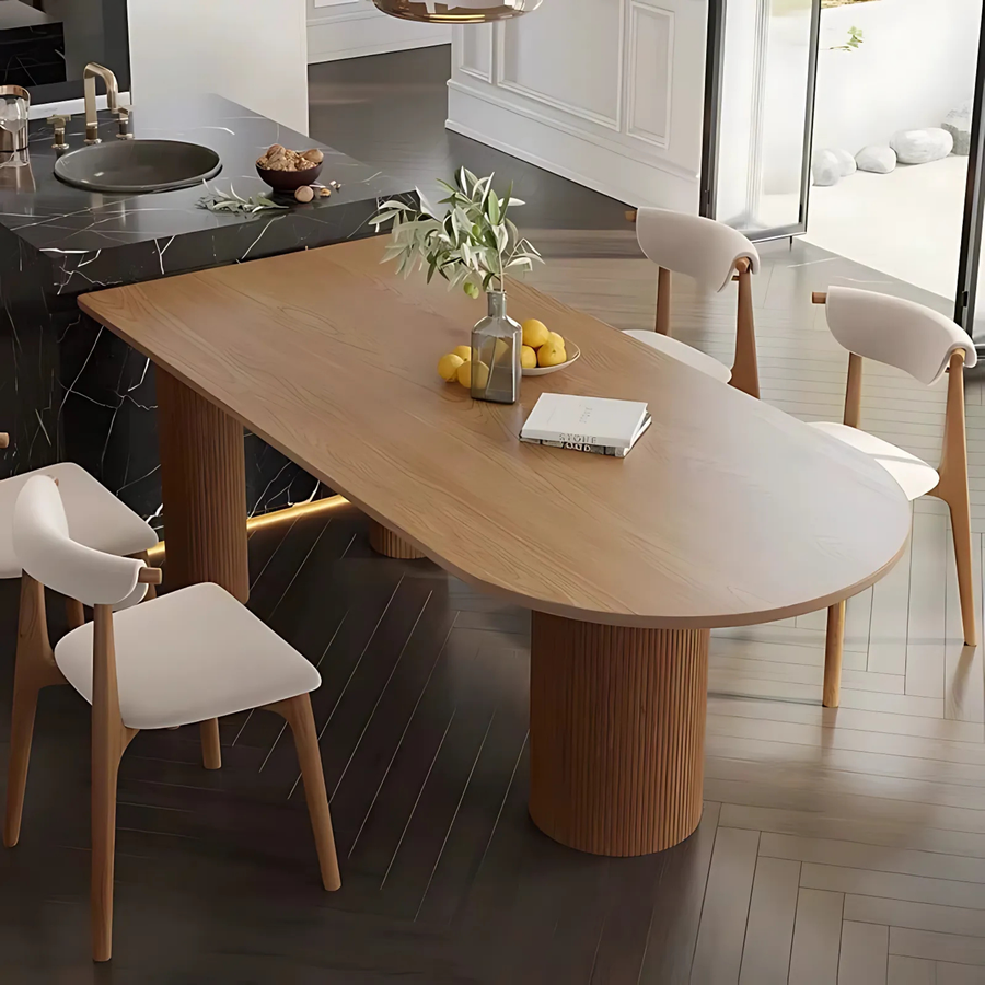NORDWOOD Modern Solid Wood Oval Dining Table - Radical Homes Singapore