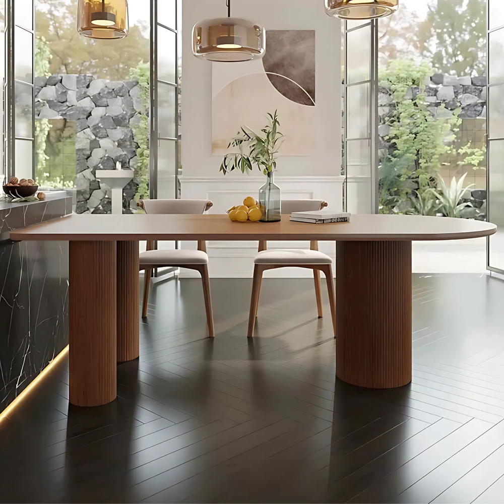 NORDWOOD Modern Solid Wood Oval Dining Table - Radical Homes Singapore