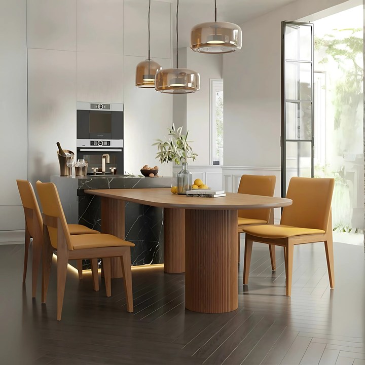 OVALEN Modern Solid Wood Oval Dining Table - Cassa Haus Singapore