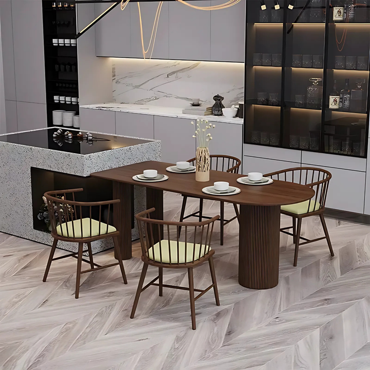 OVALEN Modern Solid Wood Oval Dining Table - Cassa Haus Singapore