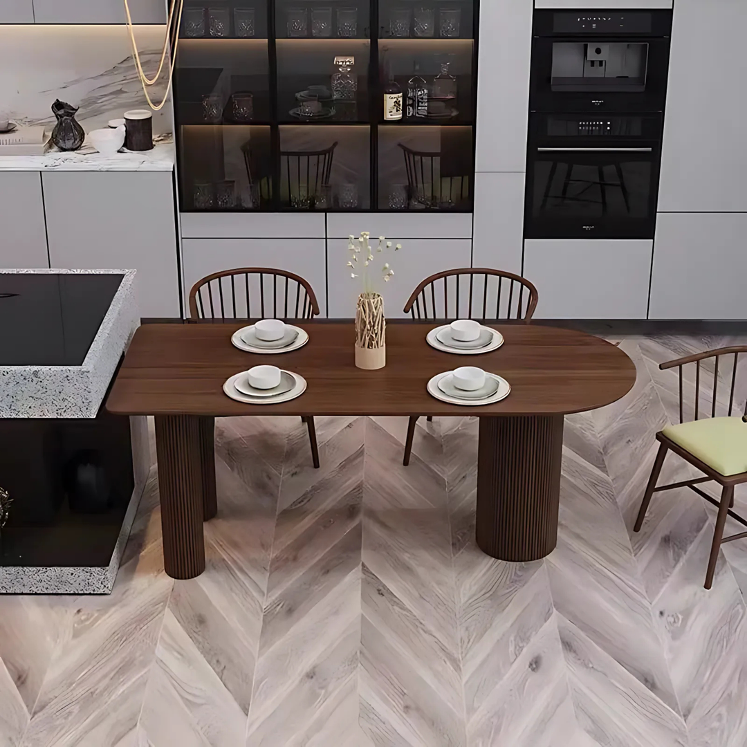 OVALEN Modern Solid Wood Oval Dining Table - Cassa Haus Singapore